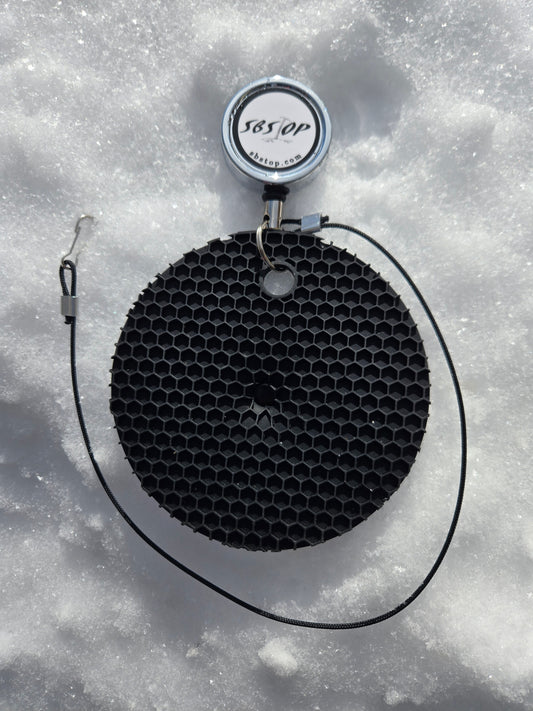 SBStop Disc Pad snowboard friction pad with circular grip design